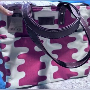 Maika Tangerine and Ivory Tote Bag